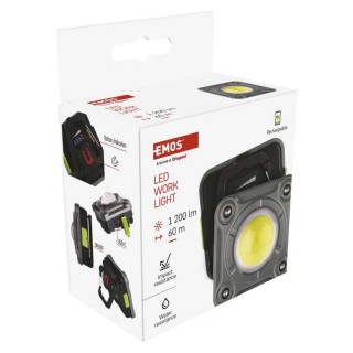 USB led radni reflektor punjivi COB 1200lm 2200 mAh Emos P4543