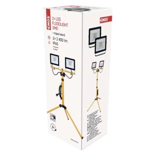 LED reflektor IP65 Hobby Slim 2×30W + tronožni stativ Emos ZS231.2